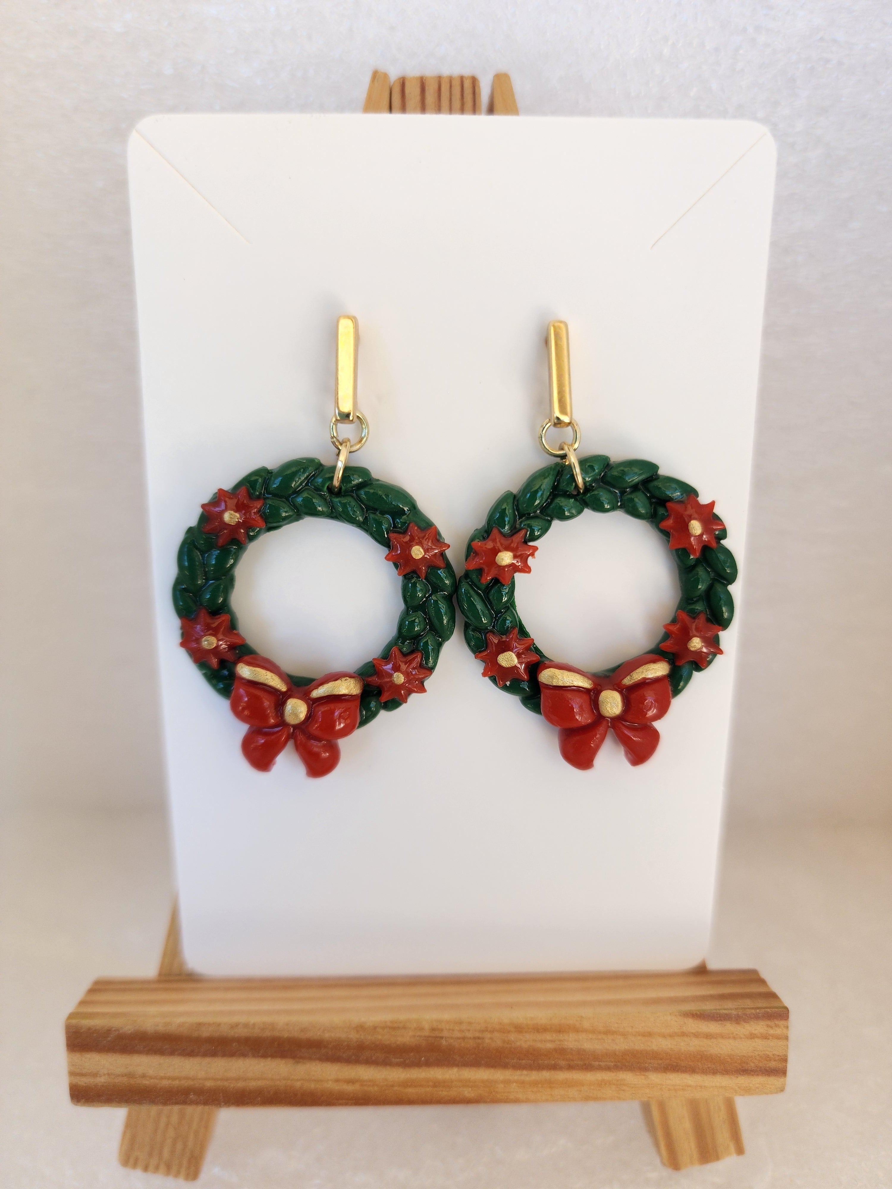 Wreath earrings-Polymer Clay