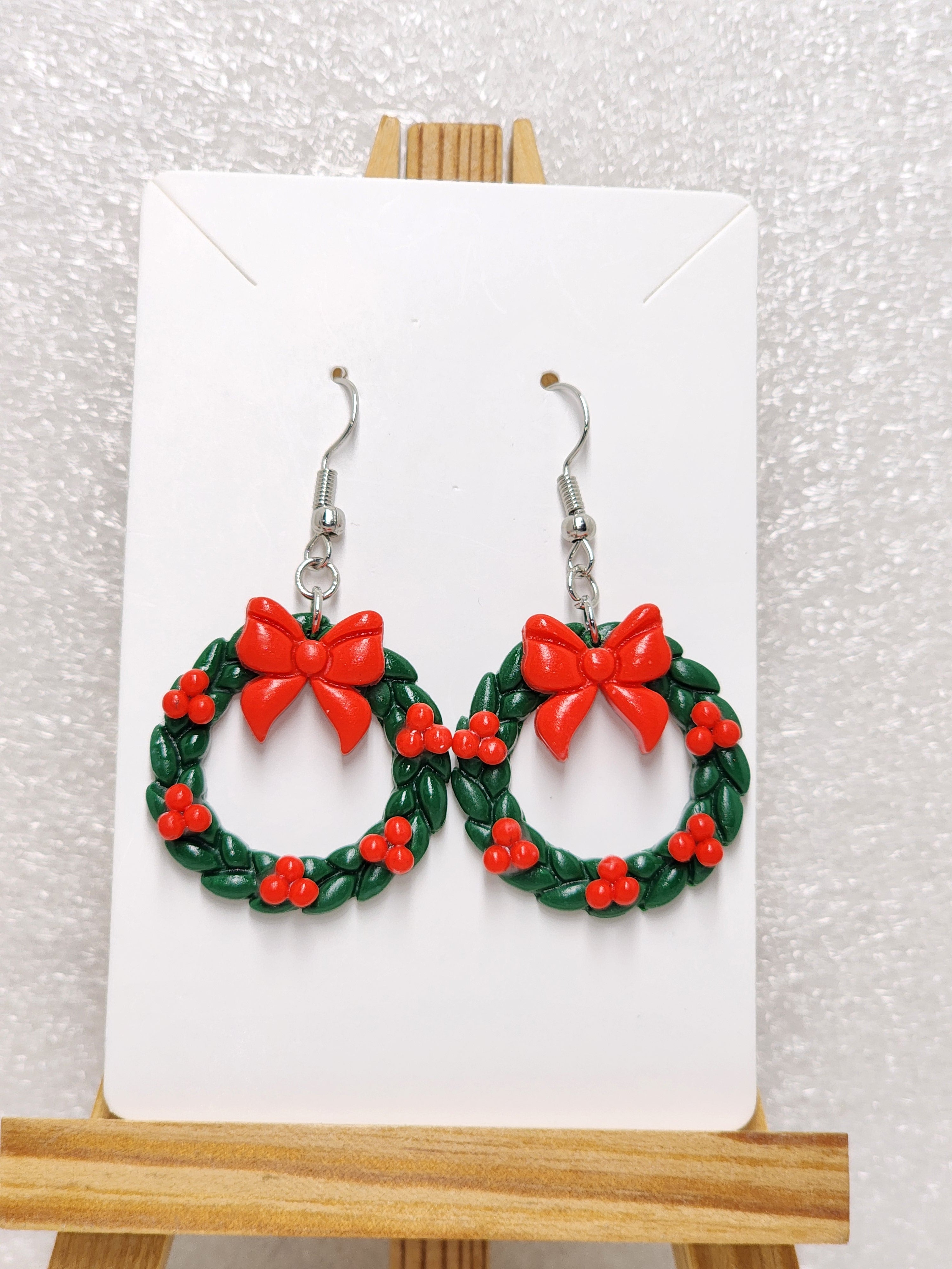 Holiday Cheer Wreath Earrings
