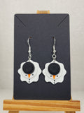 Melted Snowman Earrings - Whimsical Handmade Polymer Clay Winter Jewelry