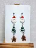 Holiday Charm Dangle Earrings - Handmade Polymer Clay Christmas Jewelry