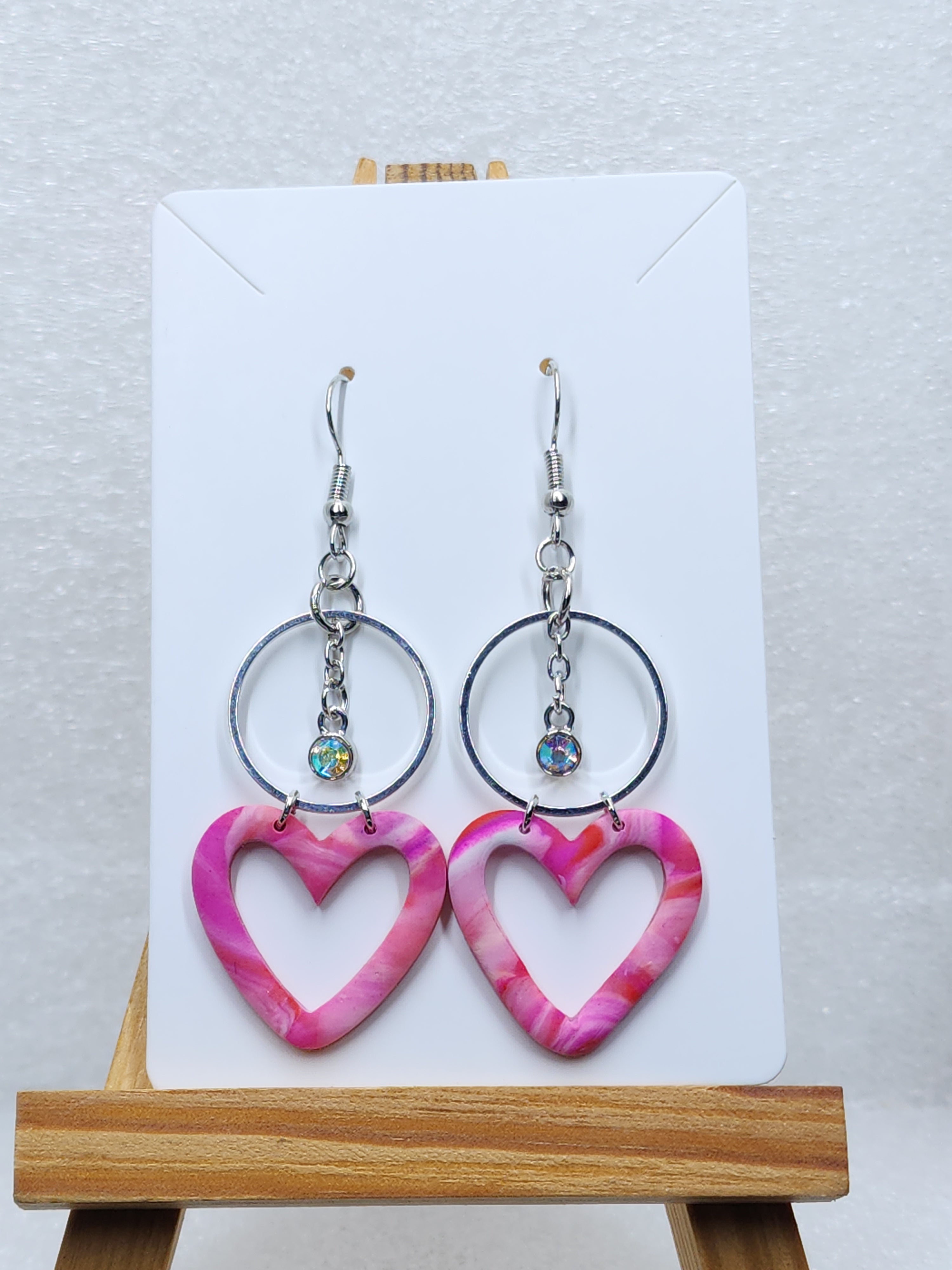 Sweetheart Swirl Polymer Clay Earrings