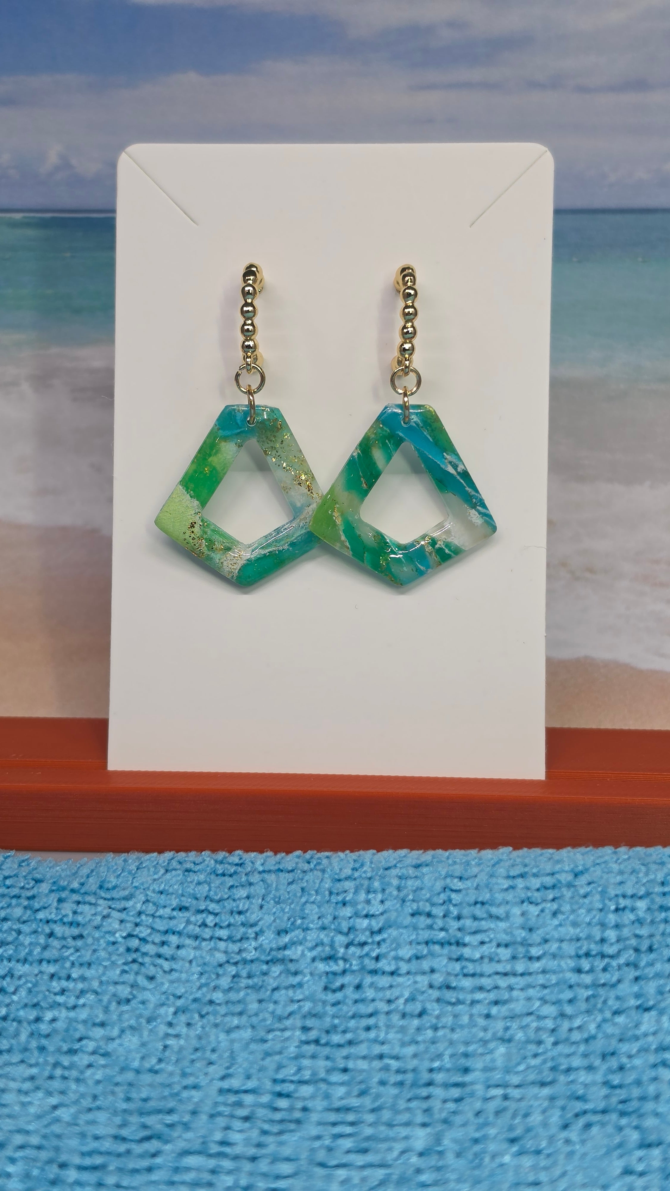 Tropical Polymer Clay Post Dangle Earrings