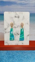 Ocean Wave Trapeze Dangle Earrings