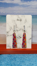 Moroccan Tile Trapeze Dangle Earrings – Silver Bar Studs