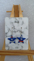 Patriotic Star Earrings – Red, White & Blue