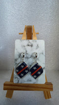 Patriotic Stars & Stripes Diamond Shape Earrings