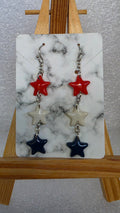 Red, White & Blue Cascading Star Earrings