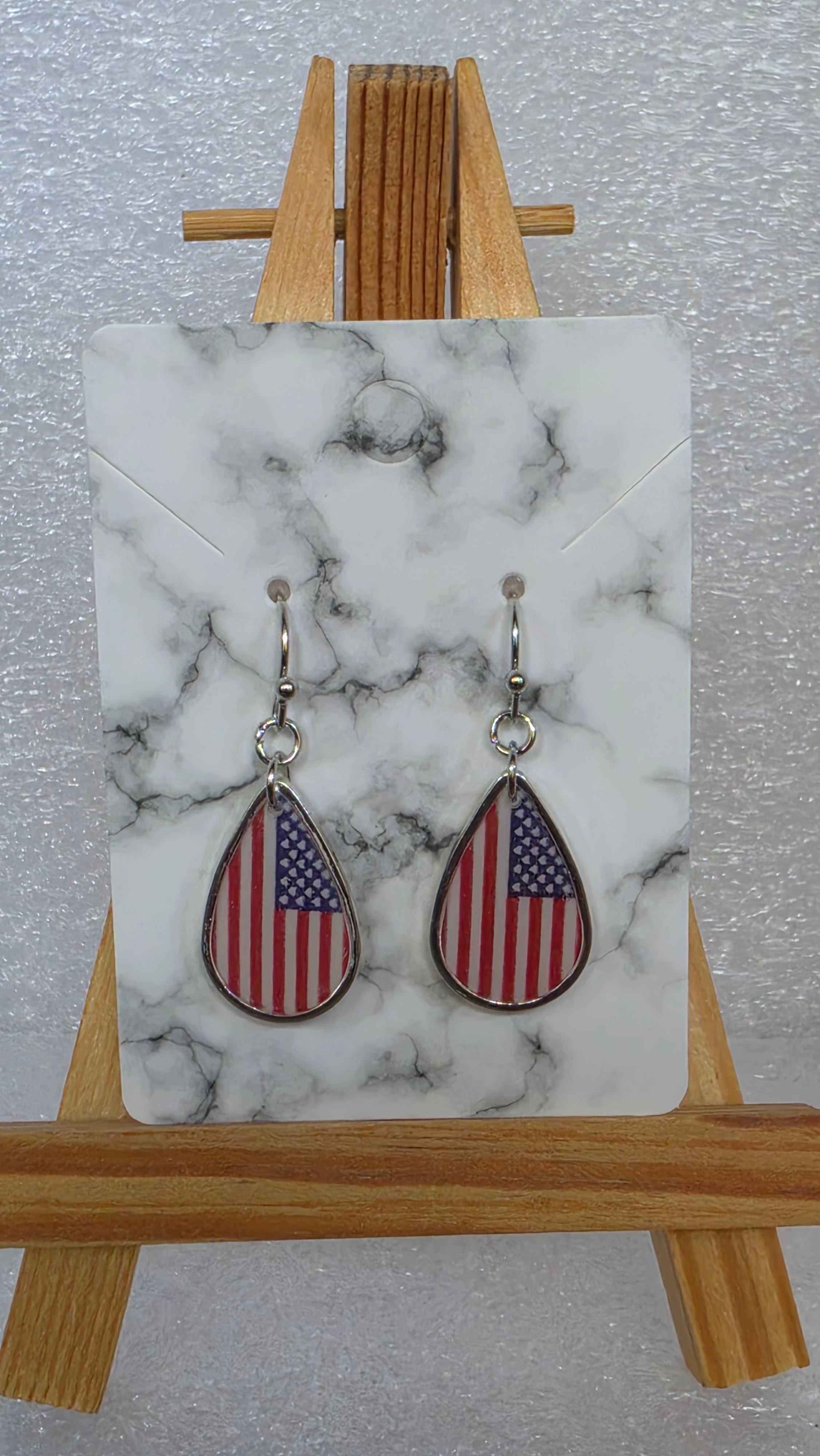American Flag Teardrop Earrings – Patriotic Jewelry | Tropical Crafts