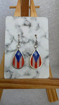 Puerto Rican Flag Teardrop Earrings