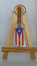 Puerto Rican Flag Keychain – Clear Acrylic Resin